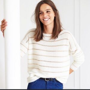SEZANE Boatneck Stripe Mohair Alpaca Sweater Jumper Small